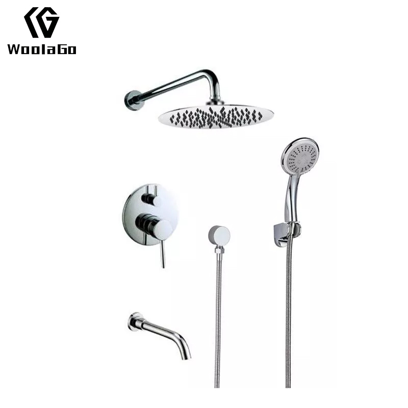 Concealed Bathroom Shower Tap System With Chrome Finish 8'' Shower Head Cold And Hot Water Bath Shower Set JS155