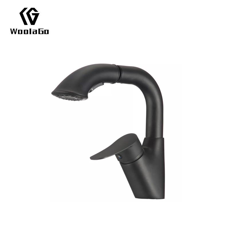 Matte Black Single Hole Kitchen Faucets Thermostatic Faucets Pull out Spray Metered Faucets JK207-MB