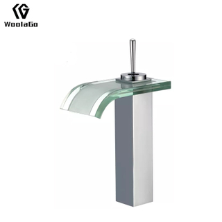 Waterfall Bathroom Sink Faucet Solid Brass Glass One Handle Single Hole Basin Vanity Bathroom Faucet J289