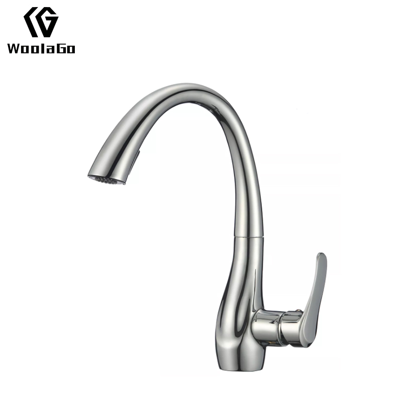 Tidjune Chrome High Arc Kitchen Sink Faucets Modern Single Handle Pull Down Sprayer Kitchen Faucet JK193