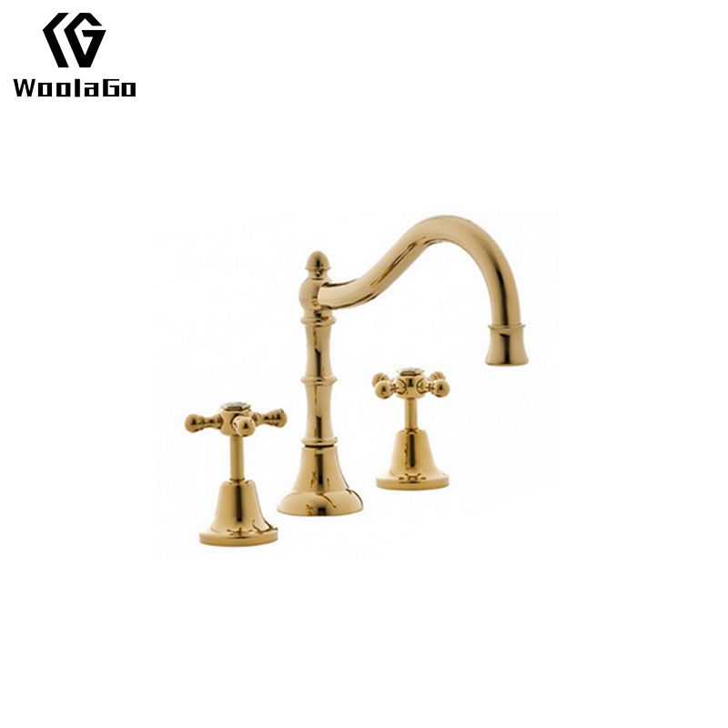 Widespread Bathroom 3 Holes Wash Tap Gold Finished J181-G