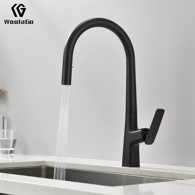Sanitary Ware Kitchen Cabinet Faucet Durable CUPC Deck Mounted Single Handle UPC 61-9 Nsf Pull Out Kitchen Faucet JK194-MB